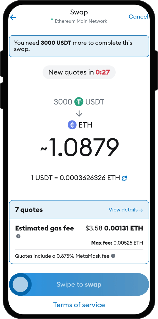 Cambia tu USDT por KeptChain