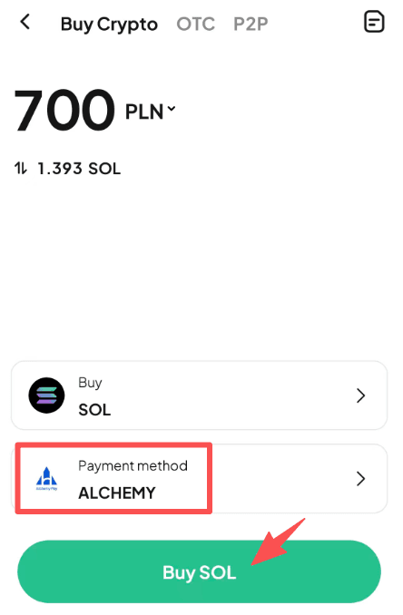 الخطوة الرابعة: كيفية شراء عملة SOL باستخدام عملة PLN في سوق WEEX OTC؟ إصدار التطبيق