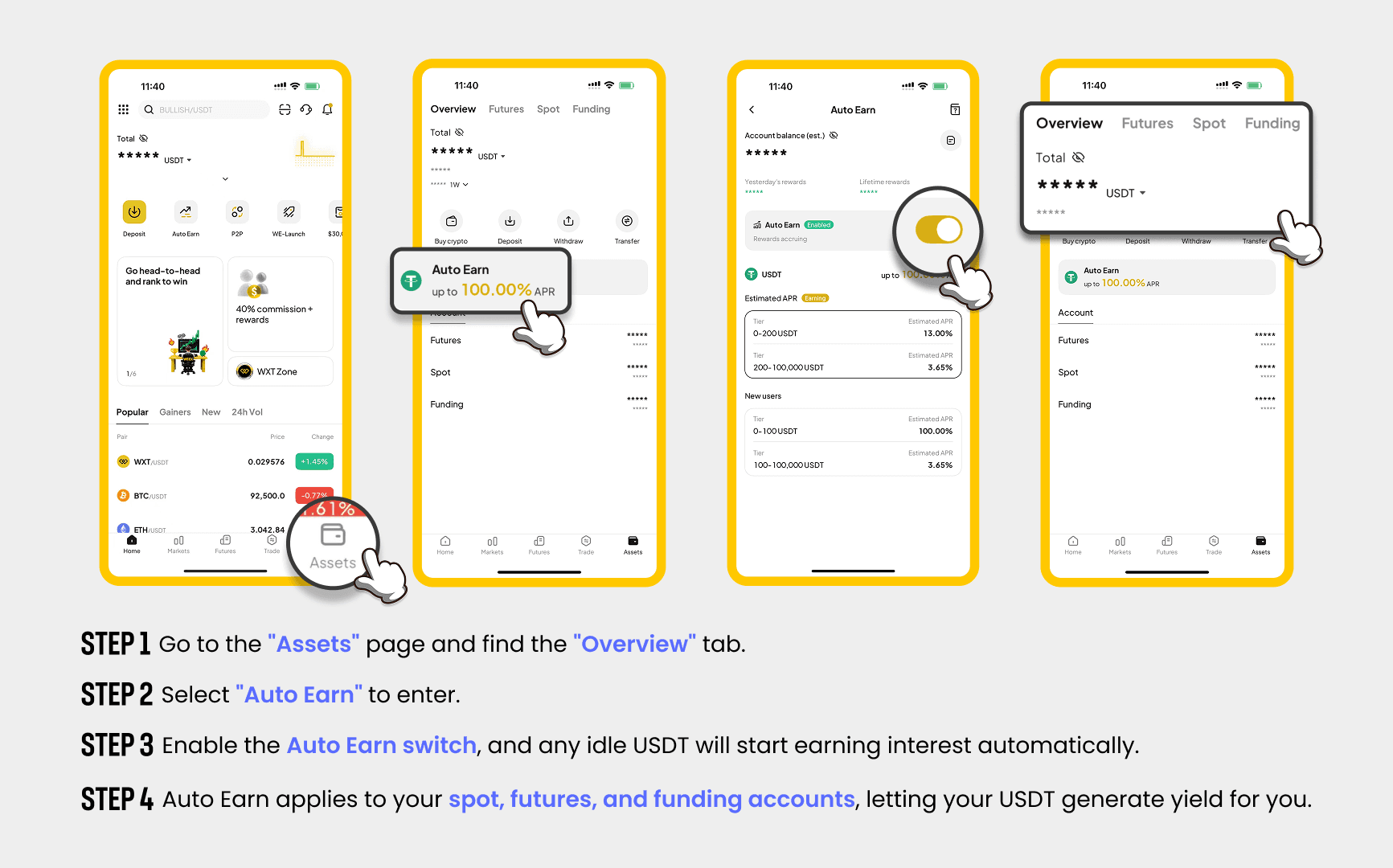 WEEX Auto Earn: كيفية تفعيل خاصية الربح التلقائي؟