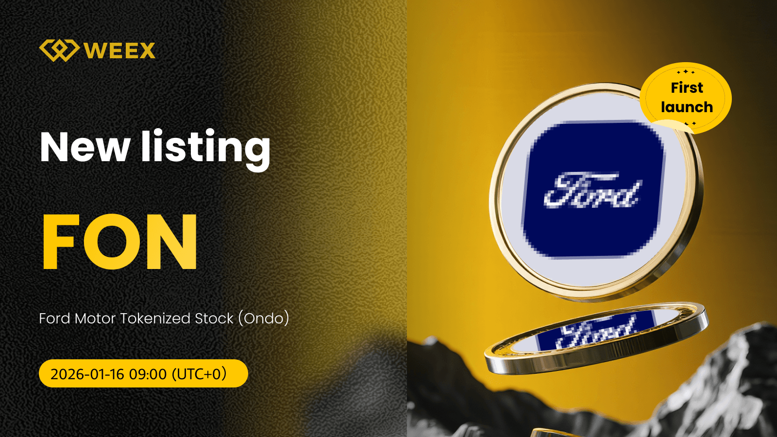 FON USDT الآن على WEEX: تداول سهم فورد موتور المرمز (FON)