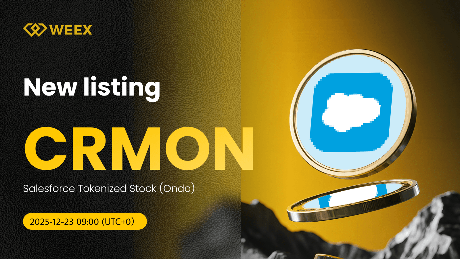 CRMON USDT متوفر الآن على منصة WEEX: عملة أسهم Salesforce المُرمّزة