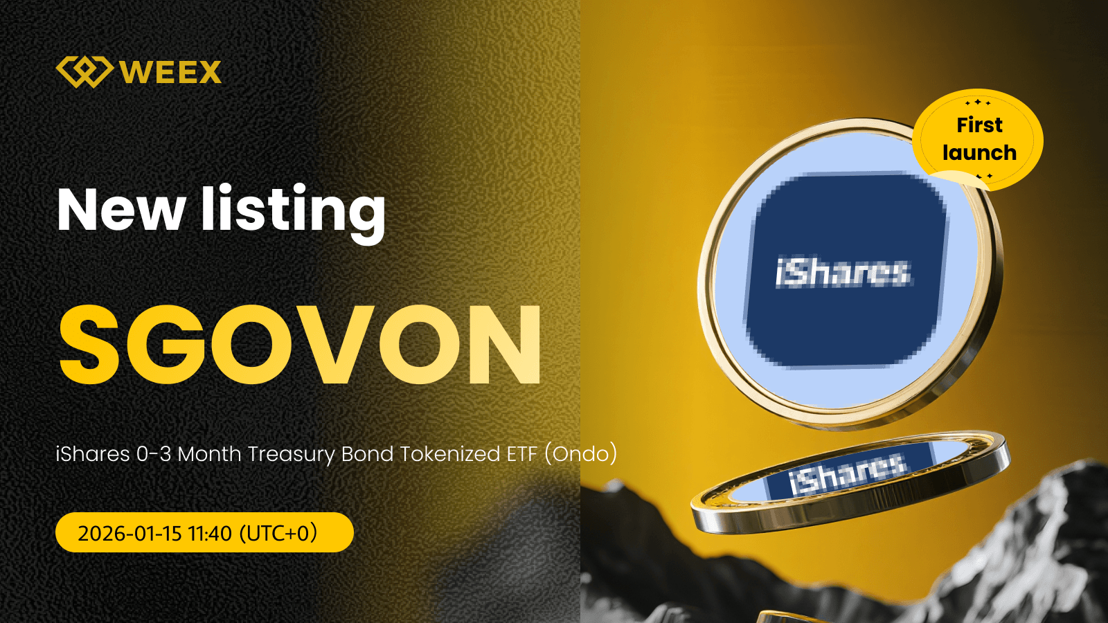 زوج SGOVON USDT الآن على WEEX: تداول رمز iShares Bond Token