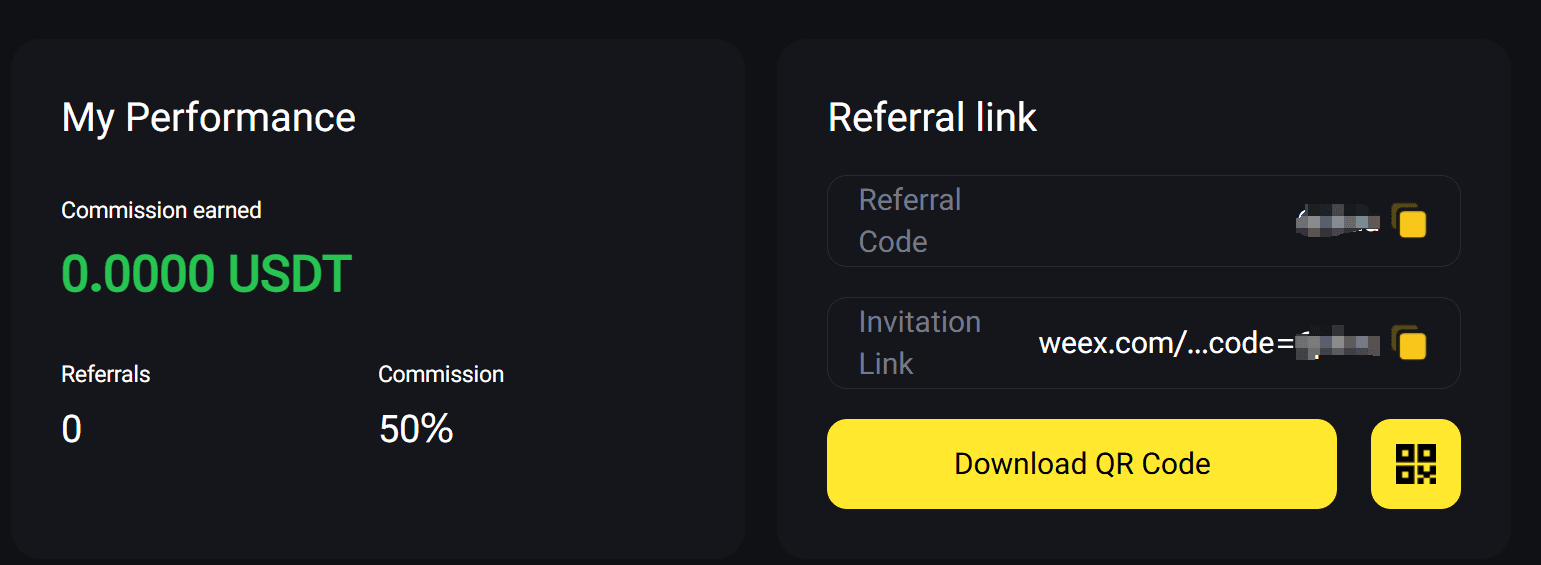 شارك رمز الإحالة الخاص بك على WEEX
