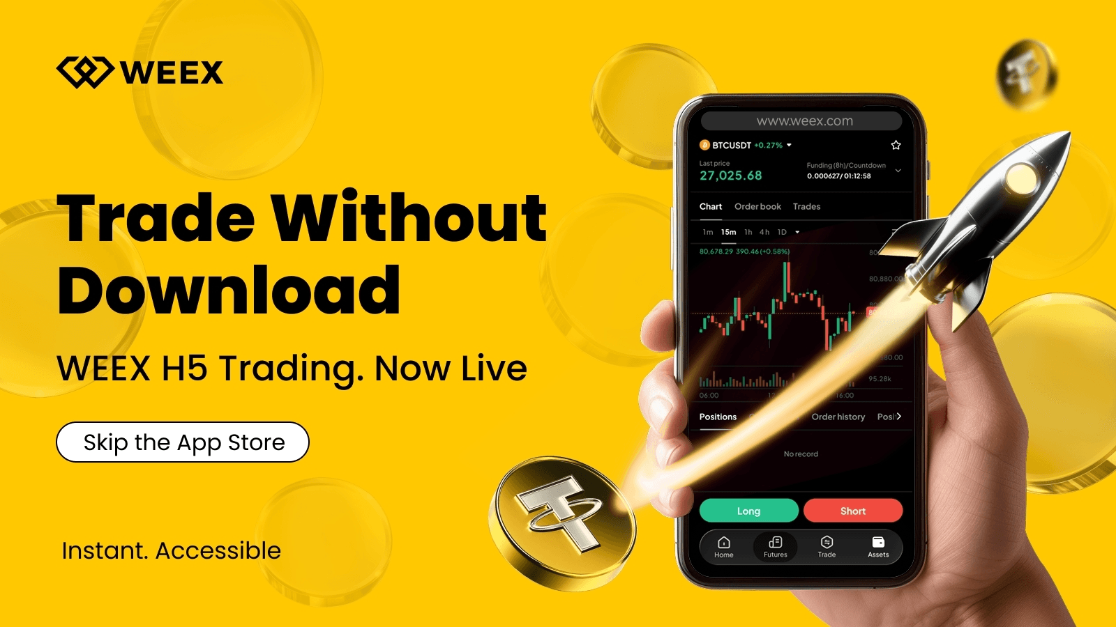 كيفية تداول العملات المشفرة بدون متجر التطبيقات: تداول العملات الرقمية الفوري عبر متصفح الإنترنت على منصة WEEX
