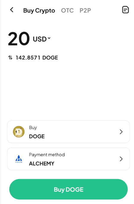 الخطوة 2: كيفية شراء عملة دوجكوين (DOGE) بالدولار الأمريكي على منصة WEEX OTC؟ إصدار التطبيق