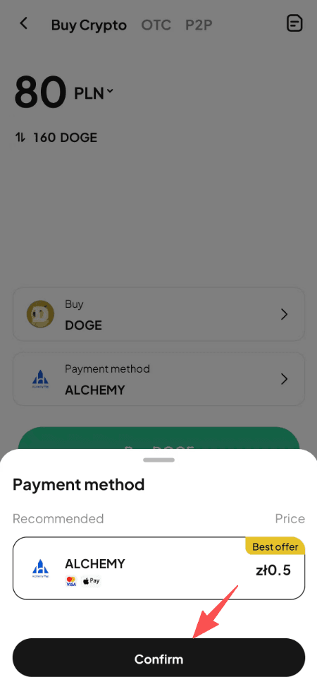 الخطوة 3: كيف تشتري عملة دوجكوين (DOGE) باستخدام الزلوتي البولندي (PLN) في سوق التداول خارج البورصة (WEEX OTC)؟ إصدار التطبيق